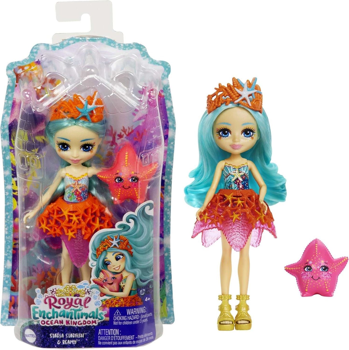 Staria Starfish & Beamy HCF69 Action Figure Doll (Royal Enchantimals Ocean Kingdom)