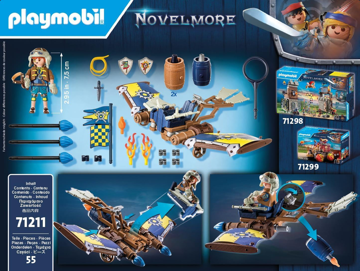 Playmobil Novelmore Dario's Glider Playset 55 Pieces Age 4+ 71211