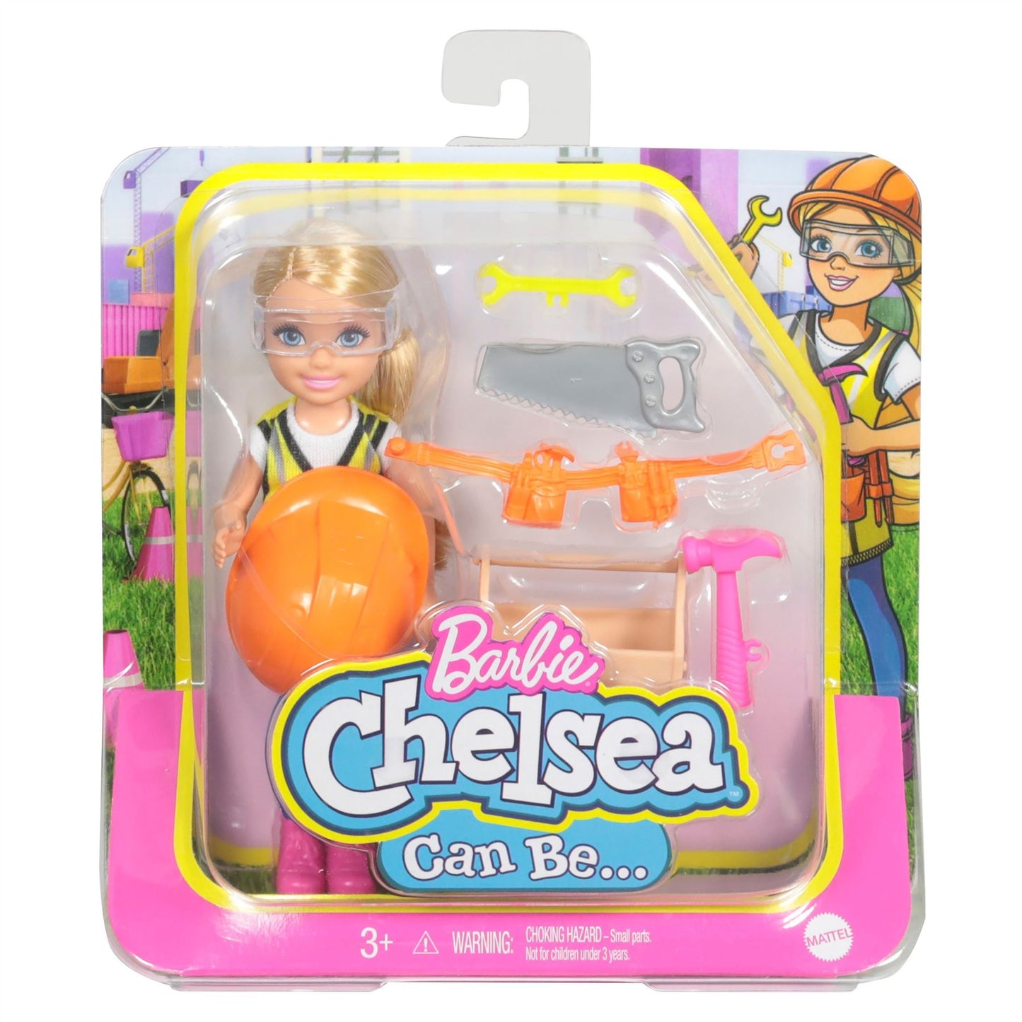 Barbie Chelsea Can Be Construction Worker Doll & Accessories Playset (GTN87)