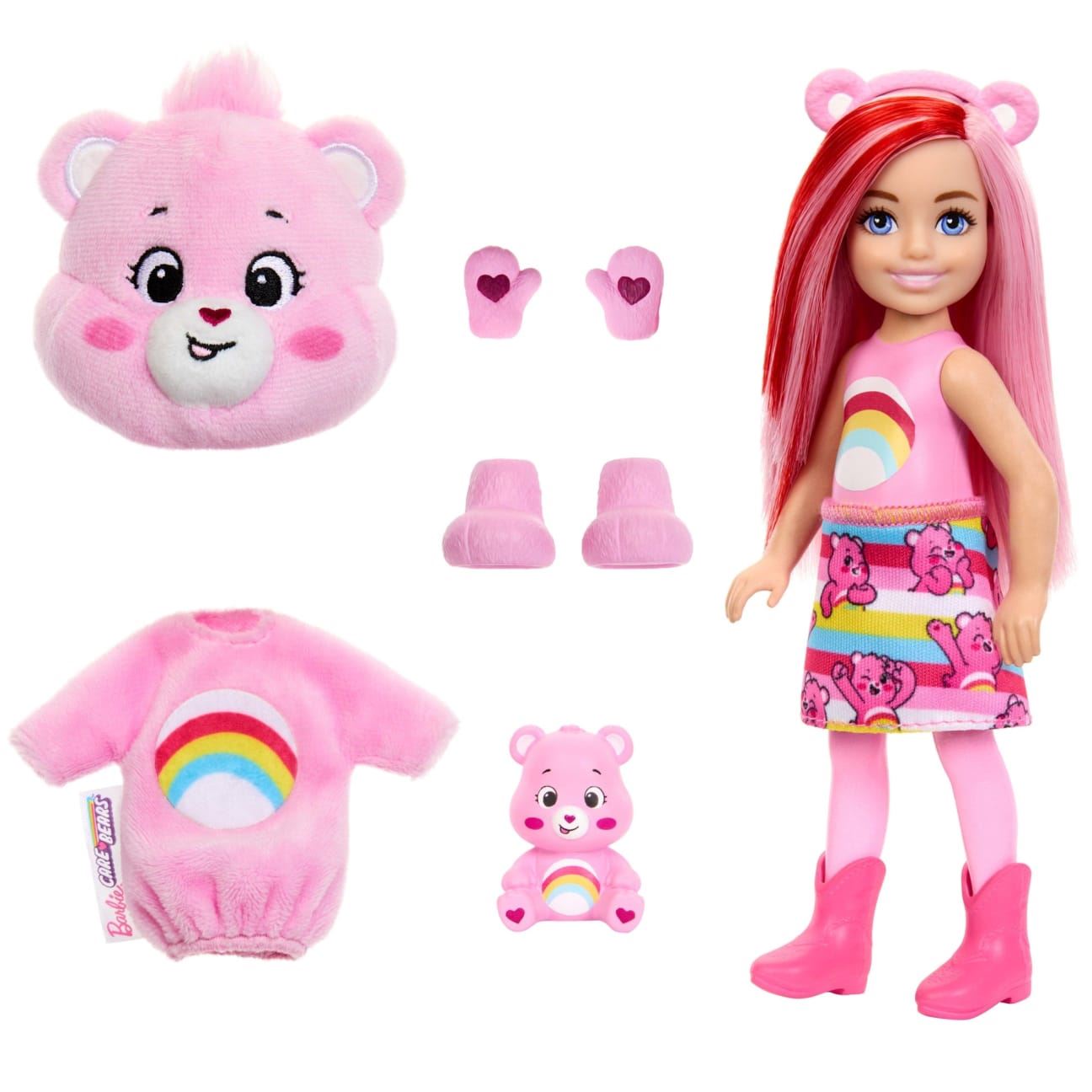 Care Bears Series Chelsea Small Doll & Accessories JCN97 – Barbie Cutie Reveal Set with 6 Surprises