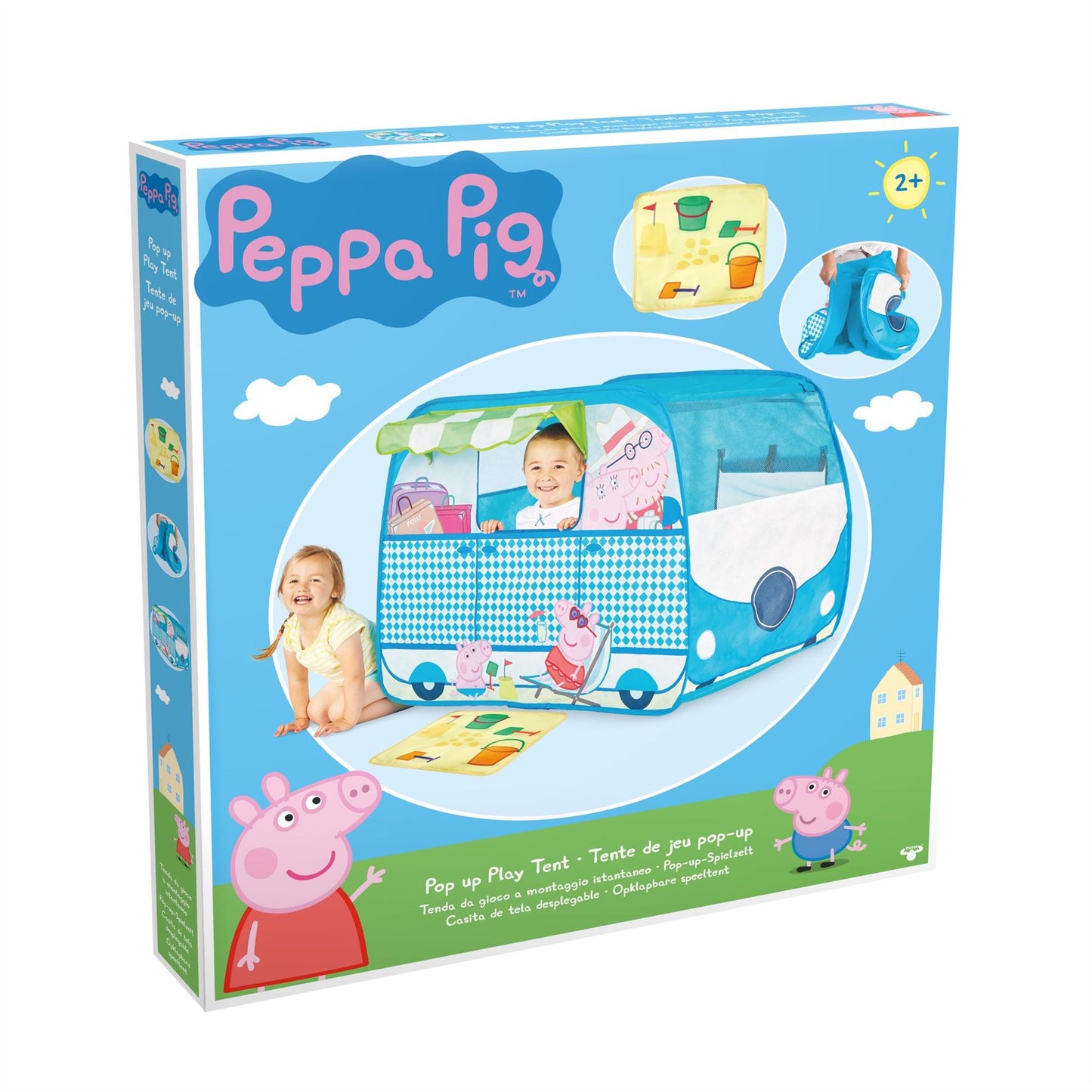 Peppa Pig Campervan Pop-Up Play Tent Playhouse Indoor & Outdoor Fun Large Blue