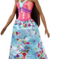 BARBIE Dreamtopia Princess 12" Doll Brunette with Pink Hairstreak Wearing Blue Skirt and Tiara (GJK15)