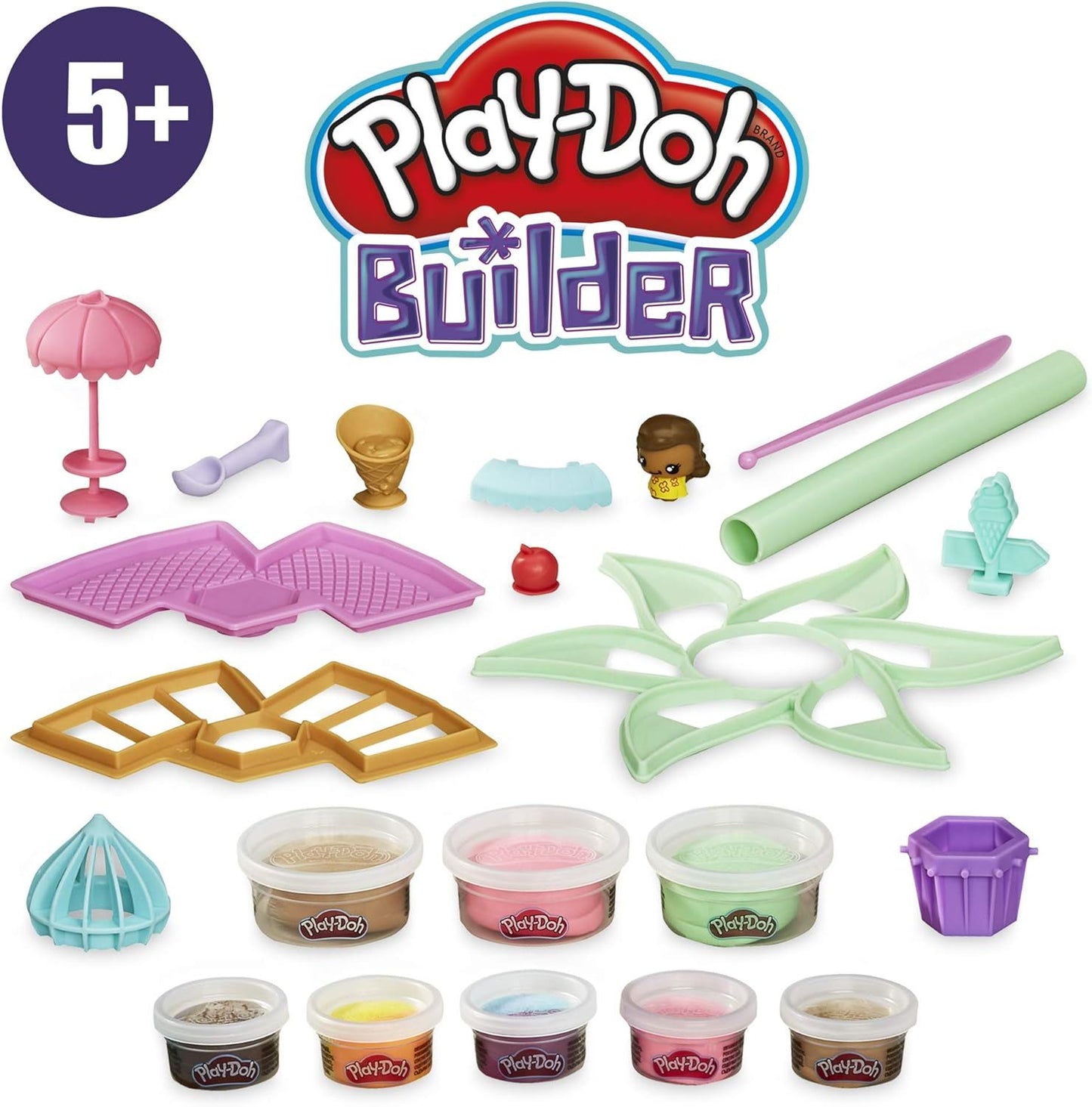 Play-Doh Builder Ice Cream Stand Toy Building Kit Age 5+ Non-Toxic (E9040)