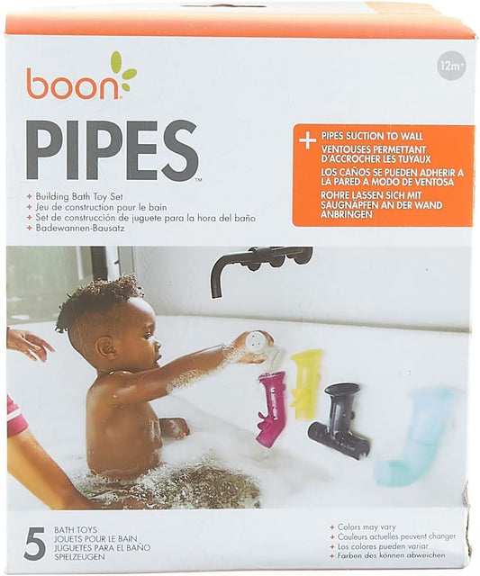 Boon Pipes Building Bath Toy Set B11379 – TOMY Creative Bath Tub Water Pipes & Tubes for Interactive STEM Water Play
