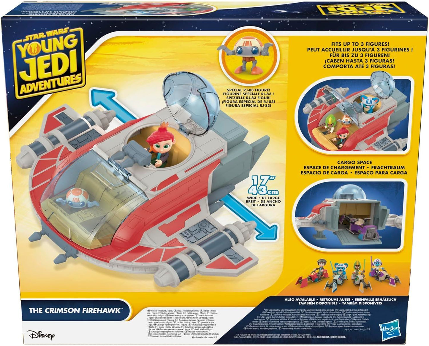 The Crimson Firehawk Ship & Action Figures F7878 Preschool Toys 17" (Star Wars: Young Jedi Adventures)