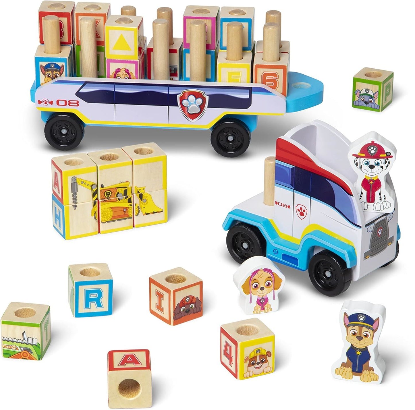 ABC Block Truck 33272 Wooden Toy 33PCS (Melissa & Doug / PAW Patrol)