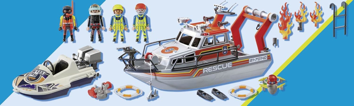 Fire Rescue with Personal Watercraft 70140 City Action Playset (Playmobil)