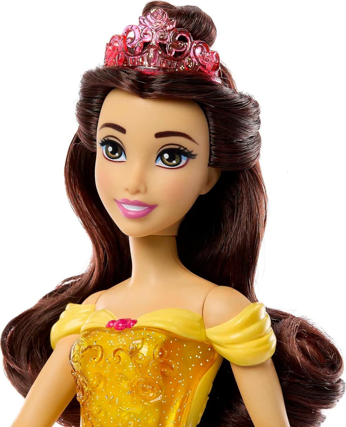 Disney Princess Belle Fashion Doll HLW11 Posable Movie Dress Sparkling Tiara