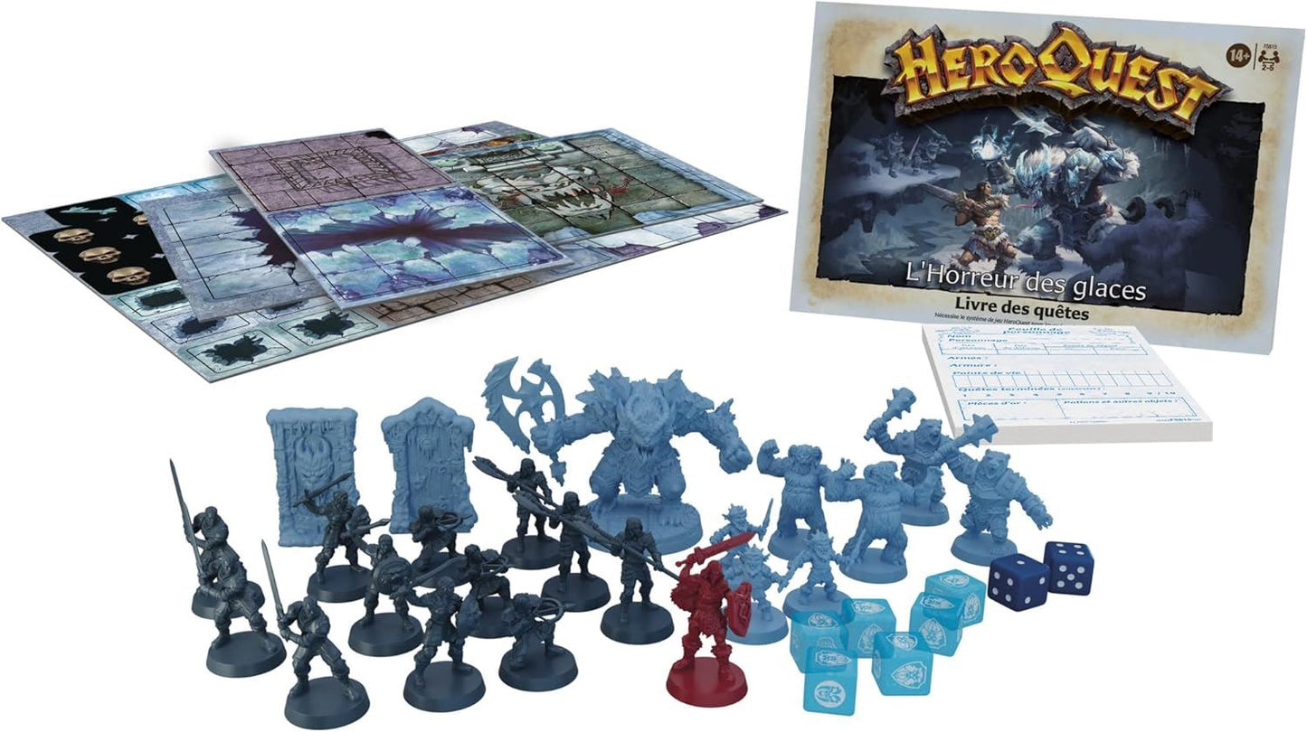 HeroQuest – L’Horreur des Glaces F5815 – Extension du système de jeu HeroQuest (10 nouvelles quêtes, figurines, pièges & artefacts) – Avalon Hill / Hasbro (FR version)