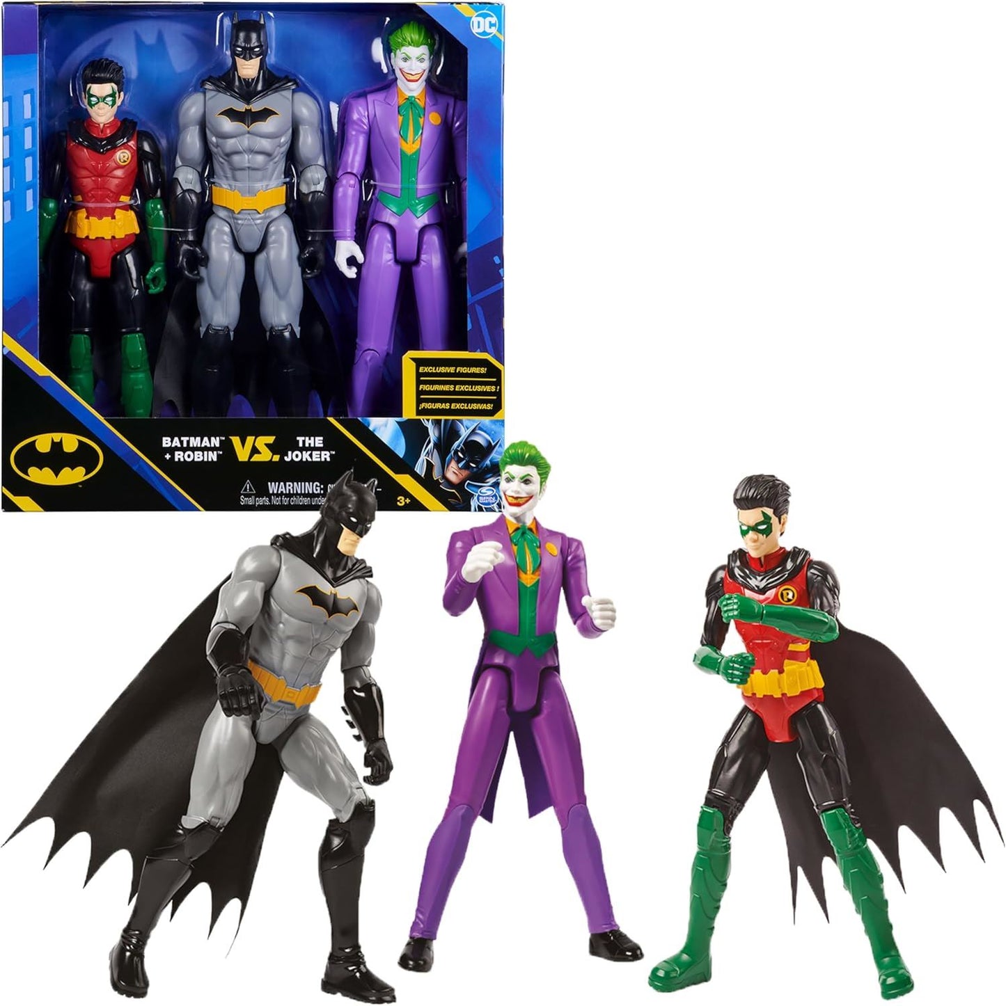 Batman & Robin vs The Joker 30 cm Action Figure 3-Pack – DC Comics Super-Heroes Set SM-6064967 by Spin Master