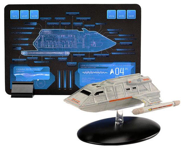 #16 U.S.S. Enterprise Takayama-Type Shuttle - "4 Warrant" Model Diecast Shuttlecraft Ship (Eaglemoss / Star Trek)