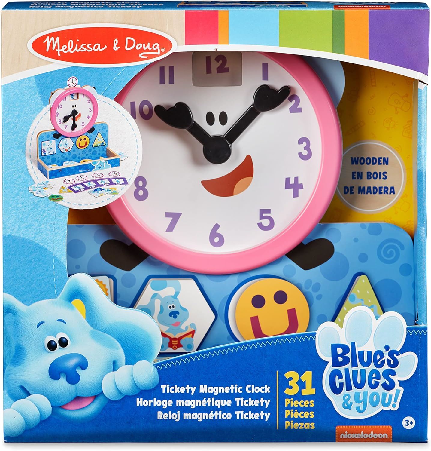 Tickety Tock Magnetic Clock 33014 Blue's Clues & You! Wooden Clock (Melissa & Doug)