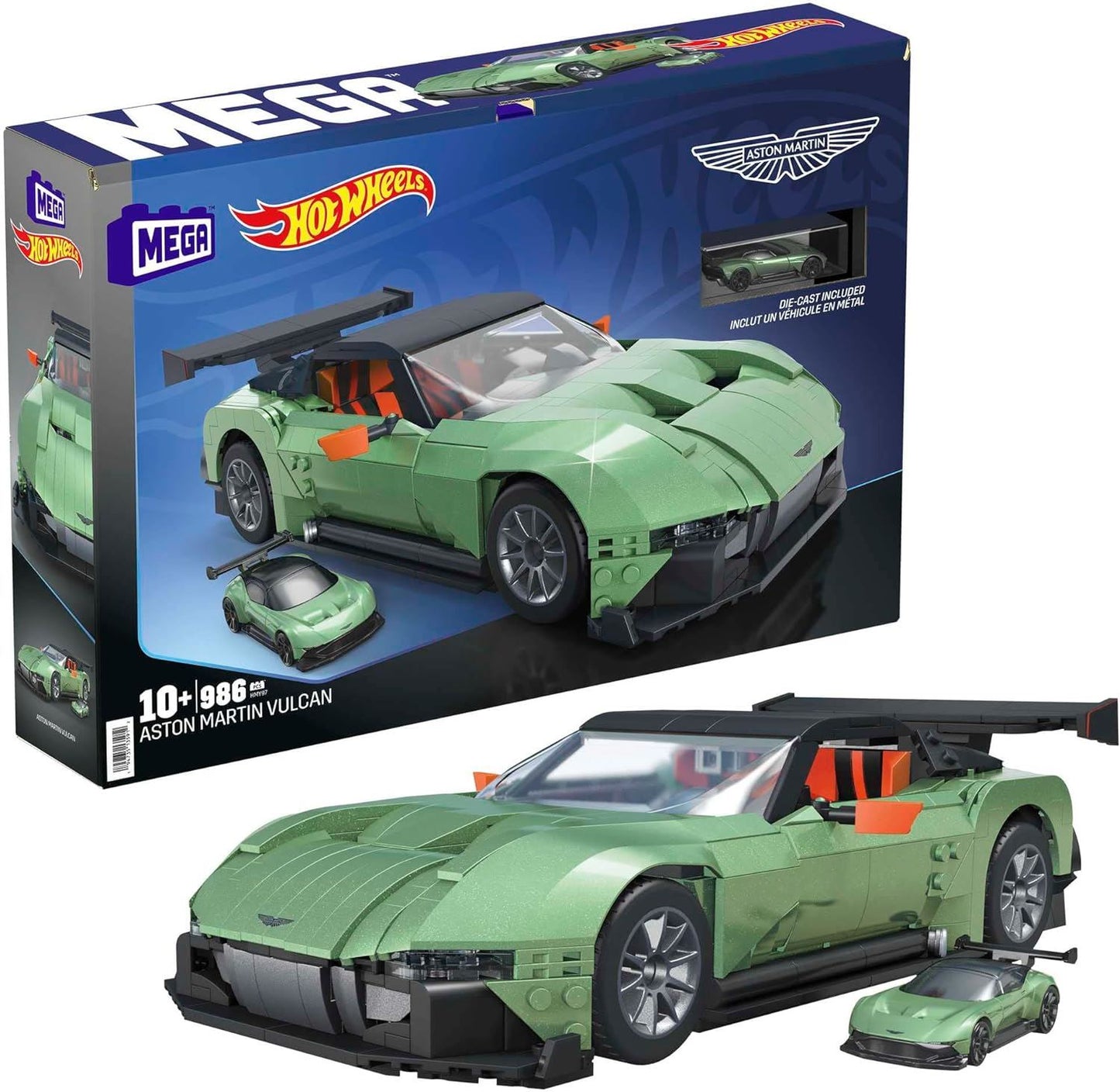 MEGA Hot Wheels Aston Martin Vulcan Vehicle Building Toy 986pcs 10+ HMY97