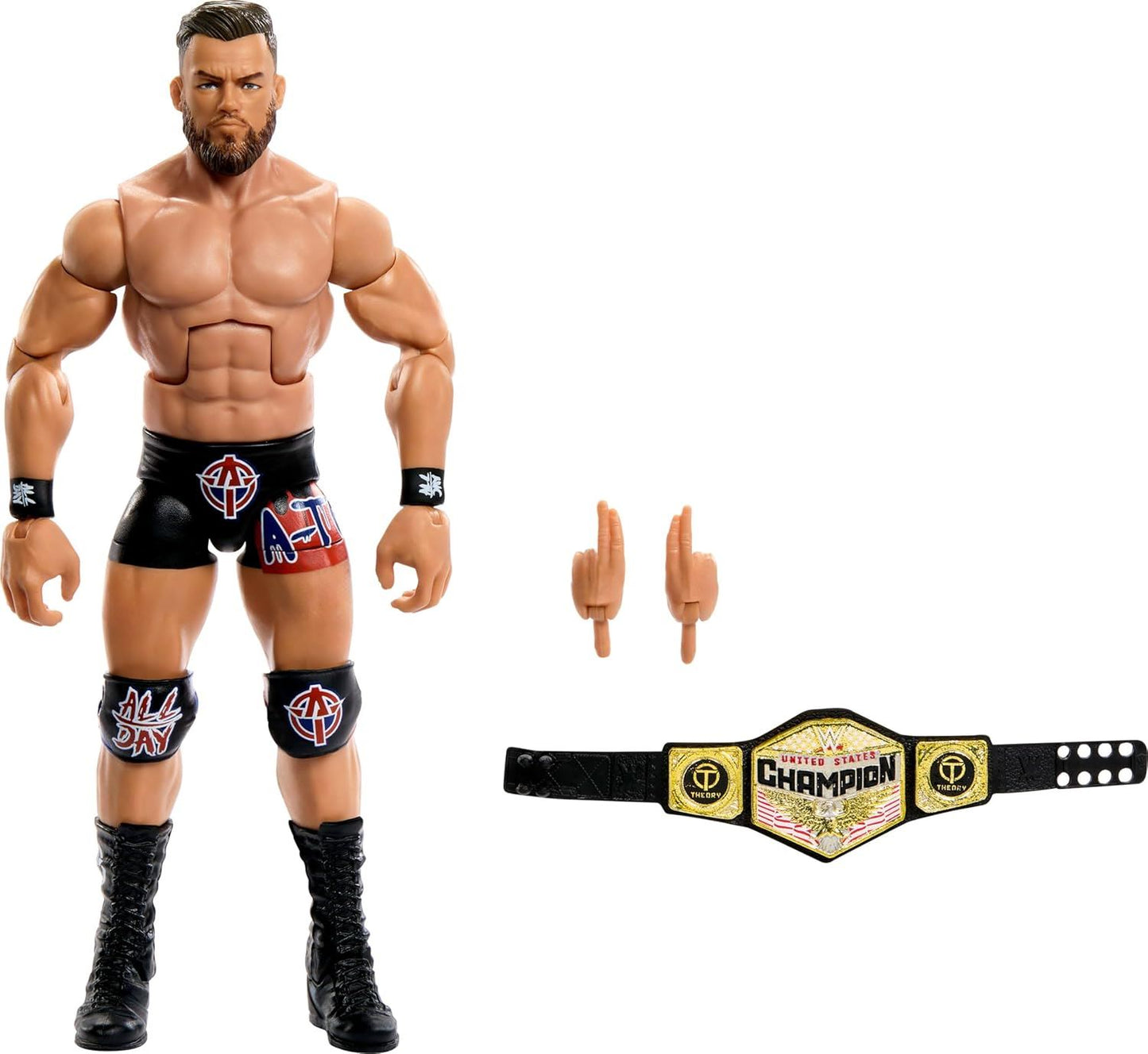 Austin Theory #110 HTX55 – WWE Elite Collection 6″ Action Figure with U.S. Championship Belt & Accessories