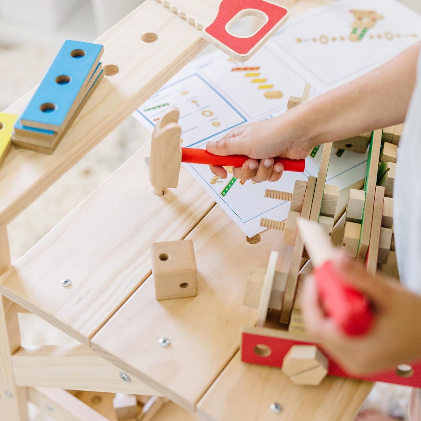 Wooden Project Workbench 96045 – Melissa & Doug Kids’ Wooden Tool Bench with Tools, Storage & Build-Your-Own Projects