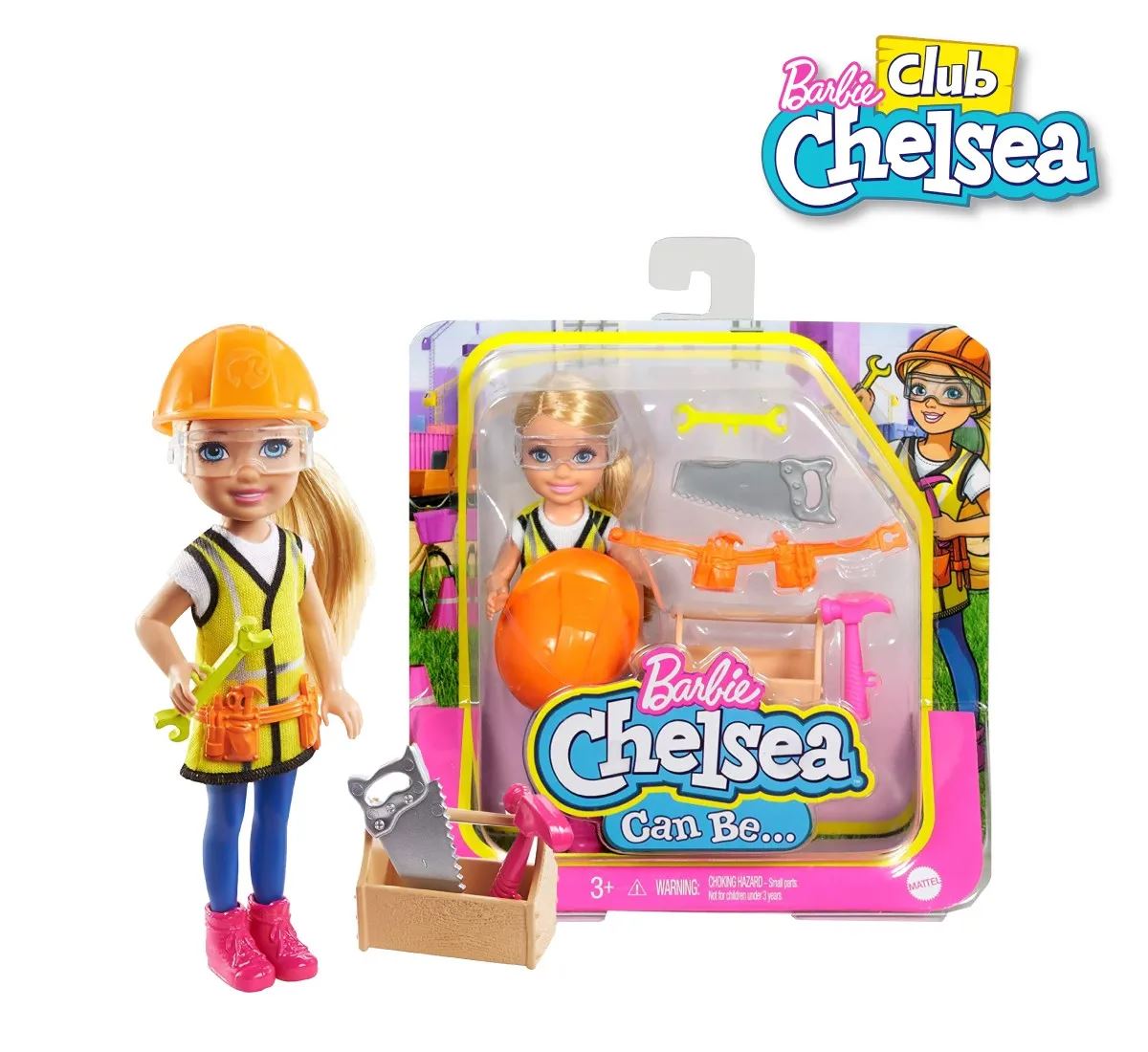 Barbie Chelsea Can Be Construction Worker Doll & Accessories Playset (GTN87)