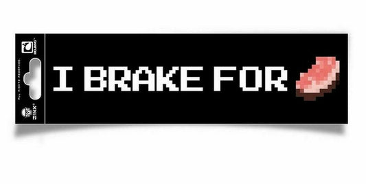 JINX Minecraft I BRAKE FOR PORKCHOP Bumper Sticker (Black)