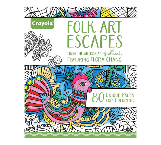 CRAYOLA 529662 Folk Art Escapes Adult Coloring Book Colouring